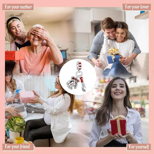 Miniatura 6 de Abalorios para pulseras de graduación y deportes de plata de ley 925 para collares, regalos para mujeres
