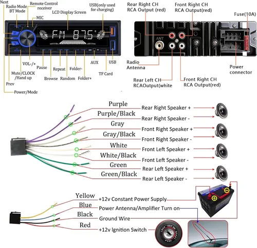 Miniatura 8 de Radio de coche Bluetooth Single DIN Audio estéreo para automóvil, audio para automóvil con manos libres y control de aplicación, compatible con FM