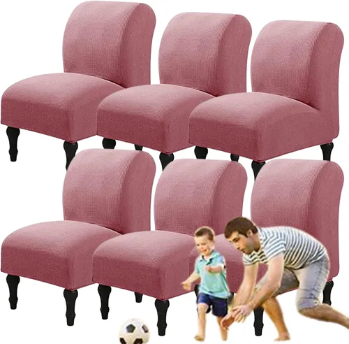 Miniatura 29 de Fundas elásticas para silla sin brazos, extraíbles y lavables, de elastano jacquard sin reposabrazos, protector de muebles para sala de estar, Verde