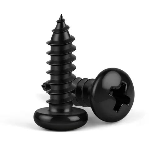 Miniatura 13 de Tornillos autorroscantes #4 x 1 de cabeza de sartén Tornillos para chapa metálica y madera, óxido negro, acero inoxidable 304 18-8, 100 piezas