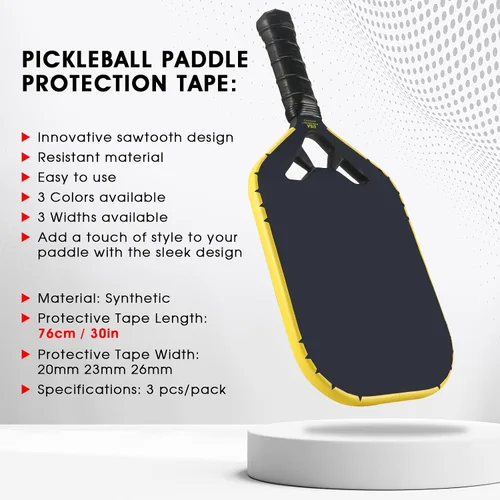 Miniatura 38 de PICKLETECH Cinta de protección de pala de pickleball – Protector de borde de cabeza de paleta – Cinta de protección de borde de raqueta ajuste gris