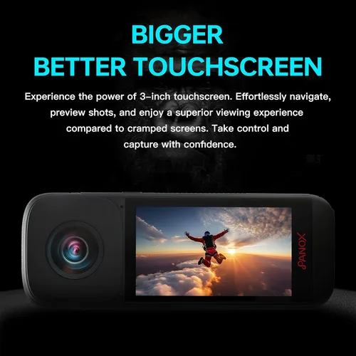 Miniatura 7 de PANOX Cámara V2 360 para motocicleta, foto de 72 MP, video de 5.7K, cámara 4K en vivo de 360°, panorama GPS, sistema operativo Android 10, edición