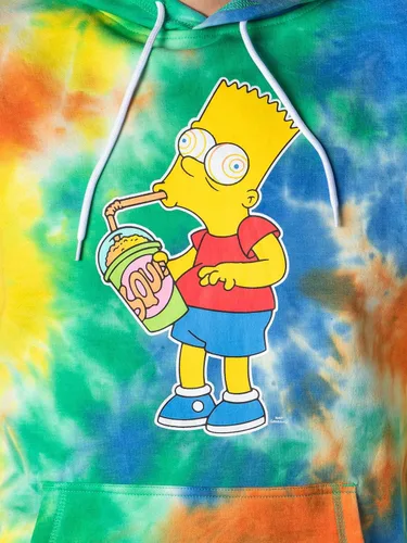 Miniatura 4 de Mad Engine The Simpsons Bart Squishee Brain Freeze Tie Dye - Sudadera con capucha para hombre, Multi colorido