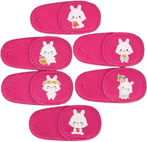 Miniatura 12 de 6 parches para ojos para niños, parche de ojo de gato rosa suave, para oclusión médica, reutilizable, sobre lentes para ojos perezosos, ambliopía