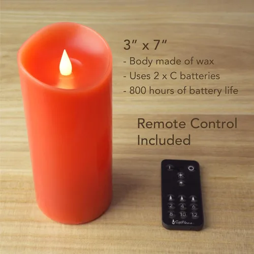 Miniatura 4 de Velas LED sin llama de decoración navideña con control remoto, 3 x 7 pulgadas, pilar de cera real con temporizador para decoraciones de Navidad