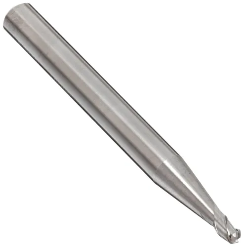 YG-1 Fresa de punta de bola de carburo E5975, refrigerante a través, acabado sin recubrimiento (brillante), hélice de 40 grados, 3 flautas, longitud