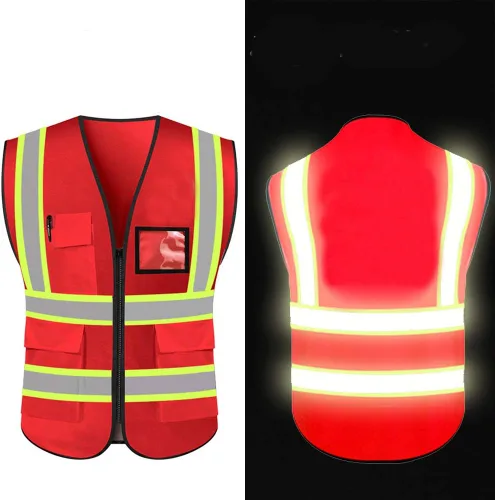 Miniatura 28 de Chaleco de Seguridad de Alta Visibilidad con Alta Reflectividad, Ropa de Trabajo de Seguridad Personalizada con Logotipo, Tiras Reflectantes