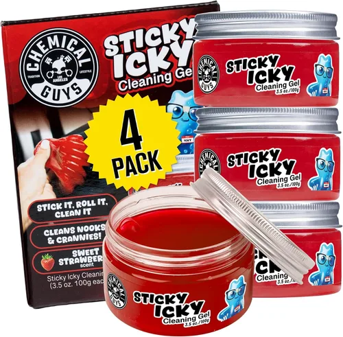 Miniatura 10 de Chemical Guys Sticky Icky - Gel de limpieza para automóvil, manzana verde, limpiador interior de automóvil, limpiador reutilizable para grietas