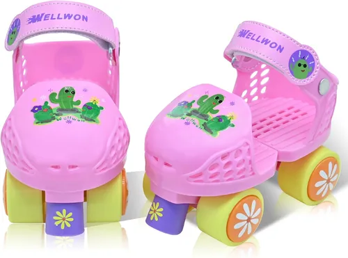 Miniatura 10 de Kids Roller Skate for Girls Boys Ages 2-5 Years Old, Adjustable Toddler Rollerskates, Children Beginner Roller Skate Azul