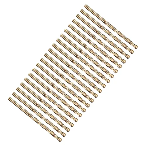 Miniatura 148 de PATIKIL Broca Jobber de 0.039 in, vástago recto M35 cobalto 5% acero de alta velocidad 135° acabado dorado para metal duro de acero inoxidable - 2