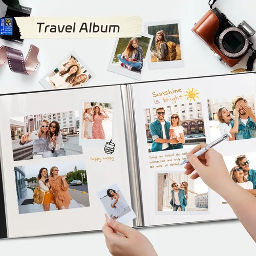 Miniatura 4 de RECUTMS - Álbumes de fotos de 60 páginas con tapa de cuero para manualidades, álbum de fotos autoadhesivo de 4x6, 5x7, 8x10, álbum de fotos Rosa