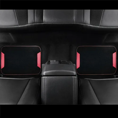 Miniatura 6 de CAR Pass Tapetes bordados de mariposa para automóvil, tapete de cuero rosa con almohadilla para el talón para mujeres lindas, ajuste universal