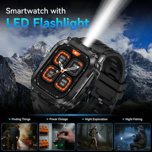 Miniatura 5 de Relojes inteligentes para hombre, batería extra larga de 130 días, pantalla HD de 1.96 pulgadas, respuesta y llamada, cuerpo de metal completo