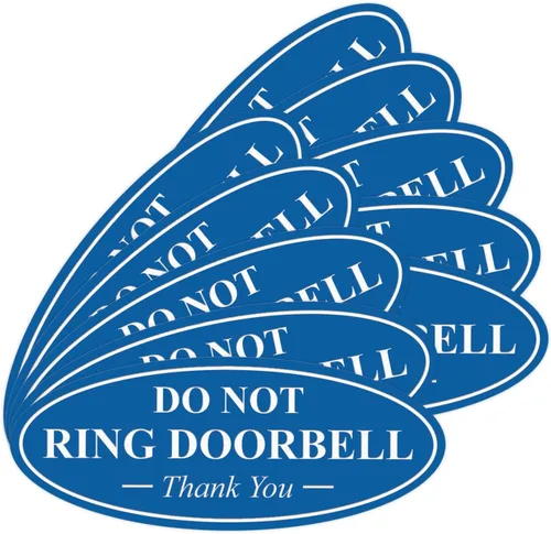 Miniatura 48 de All Quality Cartel de agradecimiento ovalado con texto en inglés «Do not Ring DOORBELL», color negro, pequeño, 1 paquete