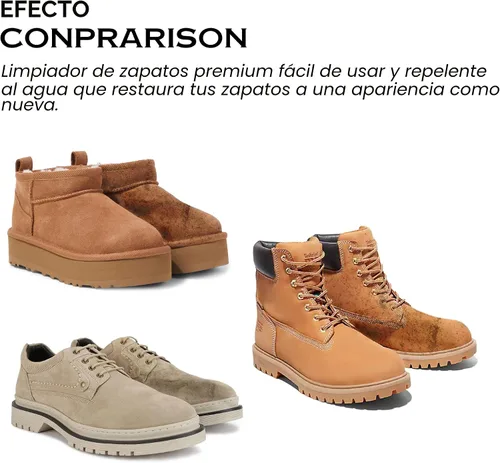 Miniatura 7 de Kit Limpiador de Zapatos de Gamuza y Nubuck con Cepillo de 4 Lados y Tela de Microfibra Repelente al Agua