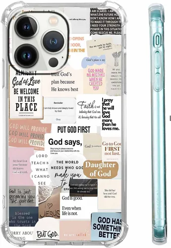 Miniatura 40 de Funda para Celular con Versículos de la Biblia, Colocación de Citas Cristianas de Jesús, Diseño Collage, Funda Protectora Suave de TPU de Moda