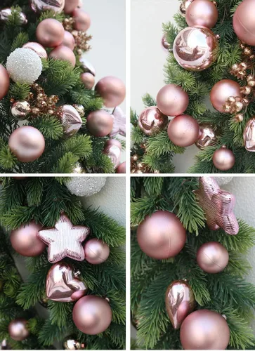 Miniatura 97 de AMS Esferas de Navidad de 2.36 pulgadas/60mm, 34 unidades, adornos grandes, decoraciones para fiestas, inastillables, colgantes festivos para Negro