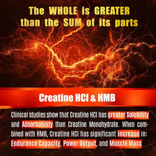 Miniatura 4 de Cápsulas de creatina HCl con HMB - Suplemento de entrenamiento para hombres y mujeres, constructor muscular, resistencia, fuerza, superior al