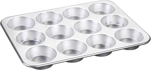 Miniatura 5 de Nordic Ware Baker's Delight Set de 3 piezas + molde comercial de aluminio natural Nordic Ware para muffins, 12 tazas