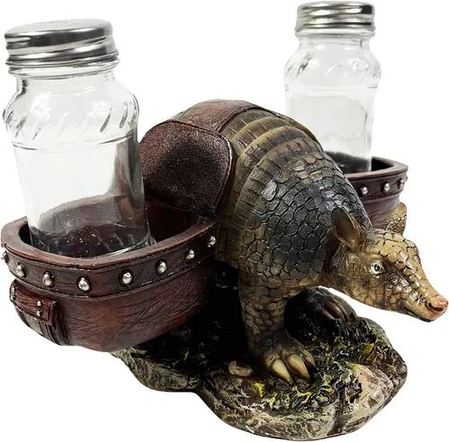 Urbalabs - Coctelera grande de armadillo, lobo, burro, cerdo y caballo, salero y pimentero, mesa de comedor de granja, decoración rústica de vaquero