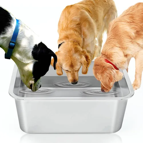 Miniatura 10 de Bwogue Cuencos de agua extra grandes para perros, 1.25 galones, acero inoxidable, alta capacidad para perros grandes y grandes