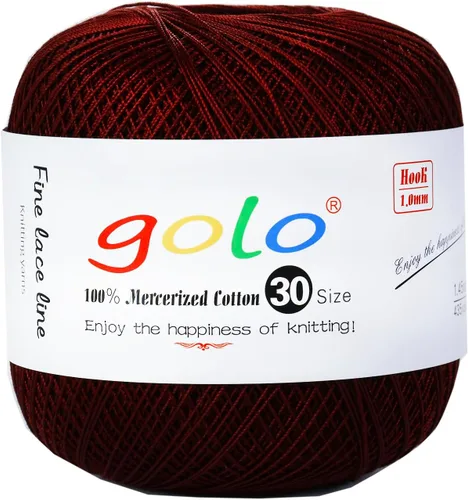 Miniatura 41 de Hilo de ganchillo golo para tejer a mano Tamaño 30, hilo para calados color Hibiscus-166 166-Hibiscu