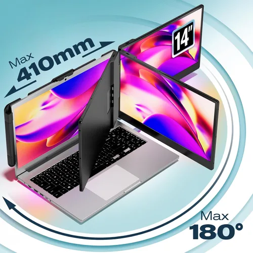 Miniatura 4 de Teamgee Extensor de pantalla para laptop de 14 pulgadas, monitor portátil S1 Dual FHD IPS para portátiles de 13 a 17 pulgadas, USB-C/HDMI Plug &