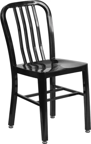 Miniatura 11 de Flash Furniture Silla de metal rojo de grado comercial para interiores y exteriores
