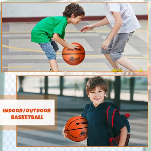 Miniatura 6 de Jenaai 12 pelotas de baloncesto de goma a granel tamaño oficial 5 (27.5 pulgadas) para niños y jóvenes, baloncesto al aire libre con bomba
