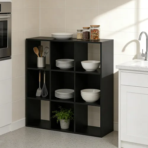 Miniatura 6 de Organizador de almacenamiento de 9 cubos, estantería reversible, estantería de cubo abierta, almacenamiento moderno grande para sala de estar
