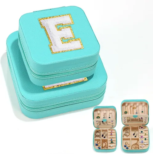 Regalos de cumpleaños para mujeres, juego de 2 piezas de joyería de viaje, regalos de viaje, regalos para amigas, regalos personalizados, regalos
