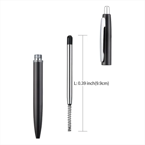 Miniatura 4 de ChaoQ 6 bolígrafos retráctiles de metal, para regalo, negocios, oficina, tinta negra de punta media de 1.0mm, 12 repuestos extra reemplazables