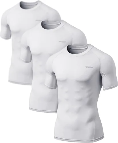 Miniatura 2 de TSLA - Paquetes de 1 o 3 camisetas de compresión para hombre, FPU 50+, de secado rápido, de manga corta, camiseta de entrenamiento atlético