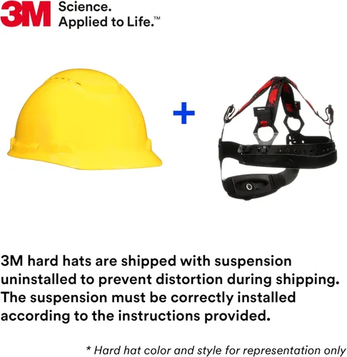 Miniatura 2 de 3M Hard Hat SecureFit H-700 Series - Casco de seguridad estilo gorra con sensor Uvicator, suspensión de trinquete de difusión de presión de 4 puntos
