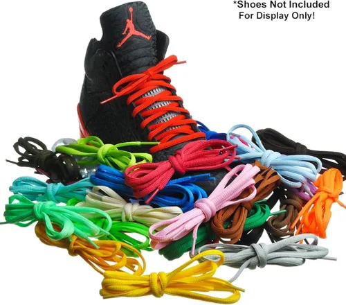 Miniatura 2 de BIRCH's Oval Shoelaces 27 Colors Half Round 14" Shoe Laces 4 Different Lengths
