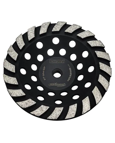 Miniatura 10 de CRALY Muela abrasiva de hormigón de 7 pulgadas para amoladora angular, 5/8 pulgadas Arbor Turbo Diamond Cup Rectificadora para mármol, piedra
