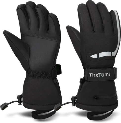 ThxToms Guantes de esquí para hombres y mujeres, guantes de invierno impermeables, guantes cálidos Thinsulate 3M, guantes unisex para pantalla