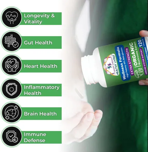Miniatura 5 de Cancer Sciences Cápsulas de suplemento de hongos orgánicos – 1,500 mg Complejo de hongos de bienestar sin OMG 40% beta-glucanos – Cola de pavo