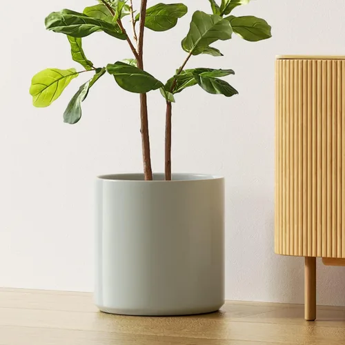 Miniatura 13 de LE TAUCI Maceta de 12 pulgadas para plantas, macetas de cerámica para plantas de interior, macetas cilíndricas modernas de mediados de siglo
