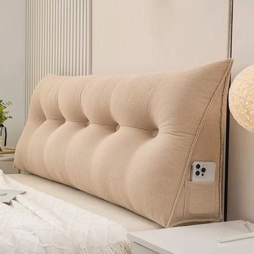 Miniatura 9 de Almohada grande triangular para respaldo, almohada de lectura suave para relleno, cojín lumbar para el hogar, lavable para dormitorio, sofá cama