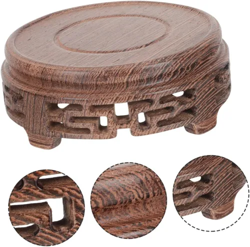 Miniatura 5 de DECHOUS Soporte de exhibición para taza de té, soporte de maceta para el hogar, maceta de madera, escritorio, 4 uds