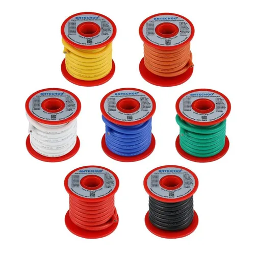 Miniatura 9 de BNTECHGO cable de caucho de silicona calibre 10 de 20 pies [10 pies negros y 10 pies rojos] 600 voltios, 200 grados centígrados, resistente a altas