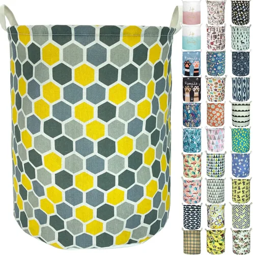 Miniatura 16 de Merdes - Cesta plegable impermeable de 19.7 pulgadas, cesta de ropa sucia, organizador de almacenamiento de lino para colección de juguetes