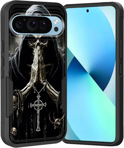 Miniatura 125 de Funda para Pixel 6A, Híbrida de Doble Capa de Servicio Pesado Resistente a Prueba de Golpes PC Duro + Funda Protectora de Silicona Suave para Google