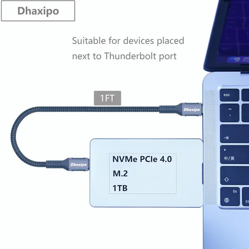 Miniatura 2 de Cable USB 4 para Thunderbolt 4 de 1.0 ft/1 pie, transferencia de datos de 40 Gbps con 240 W y 4K a 144 Hz 5K @ 60 Hz o 8K a 30 Hz, compatible