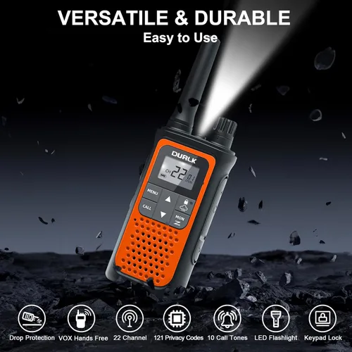 Miniatura 2 de Walkie Talkies para adultos de largo alcance, paquete de 2 walkie talkies recargables, 22 canales FRS, radios bidireccionales con receptor