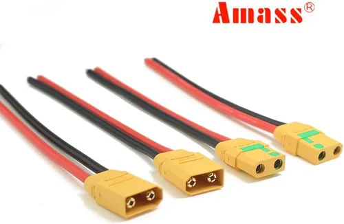 Miniatura 6 de SoloGood Amass - 2 pares de coletas XT90S XT90 Wire XT-90S XT 90 enchufe macho y hembra conector 5.906 in 10AWG cable de silicona para RC Lipo
