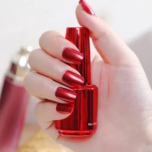 Miniatura 9 de Esmalte de uñas metálico, herramienta de manicura acrílica para bricolaje, esmalte de uñas de pintura de secado rápido y despega (morado)