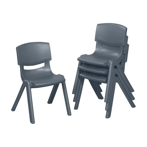 Miniatura 15 de ECR4Kids Silla Escolar Apilable de 12 Pulgadas de Plástico, Muebles para Aula, Azul, Paquete de 4