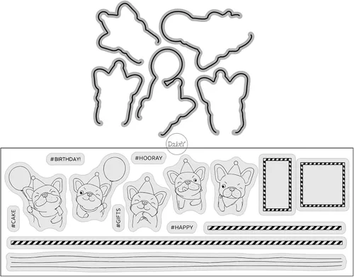 Miniatura 12 de DzIxY Bear Hedgehog Seal Fox Sellos transparentes y troqueles de corte de metal para hacer tarjetas, kit de papel para álbumes de recortes, 29
